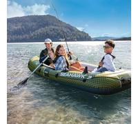 3 Person Inflatable Boat Set with Aluminum Oars and High-Output Air Pump, 790 lb Capacity