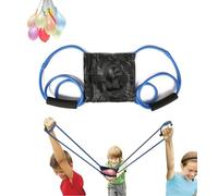 3-Person Water Balloon Launcher with 111 Fillable Balloons - Outdoor Summer Toy in Black, Green, Blue, Red, Yellow