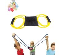 3-Person Water Balloon Launcher with 111 Fillable Balloons - Outdoor Summer Toy in Black, Green, Blue, Red, Yellow