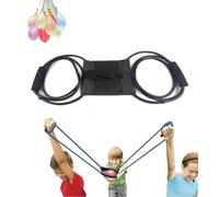 3-Person Water Balloon Launcher with 111 Fillable Balloons - Outdoor Summer Toy in Black, Green, Blue, Red, Yellow