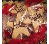 3 Personalised Lollies (White, 3.5 inch Star)