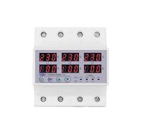 3 Phase 100A Din Rail Adjustable Over Under Voltage Current Limit Protection Relay Protector SYN ASYNC Synchronous Asynchronous