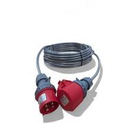 3 Phase 16A 4 Pin 415V IP44 Extension Lead 20m - IEC 60309 3P+E Red - SY Heavy Duty Armoured Cable - PAT Tested With Certificate (20 Metre)