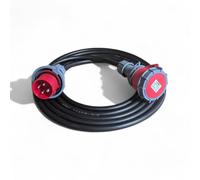 3 Phase 16A 4 Pin 415V IP67 Waterproof Extension Lead 3m - IEC 60309 3P+E Red - H07RN-F Heavy Duty Rubber Cable - PAT Tested (3 Metre)