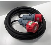 3 Phase 16A 5 Pin 415V IP44 Extension Lead 15m IEC 60309 3P+N+E Red - H07RN-F Heavy Duty Rubber Cable - PAT Tested (15 Metre)