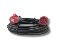 3 Phase 16A 5 Pin 415V IP44 Extension Lead 25m IEC 60309 3P+N+E Red - H07RN-F Heavy Duty Rubber Cable - PAT Tested (25 Metre)