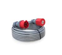 3 Phase 16A 5 Pin 415V IP44 Extension Lead 25m - IEC 60309 3P+N+E Red - SY Steel Wire Armoured Heavy Duty Cable - PAT Tested (25 Metre)