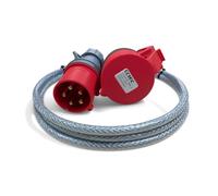 3 Phase 16A 5 Pin 415V IP44 Extension Lead 5m - IEC 60309 3P+N+E Red - SY Steel Wire Armoured Heavy Duty Cable - PAT Tested (5 Metre)