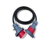 3 Phase 32A 4 Pin 415V IP67 Waterproof Extension Lead 1m - IEC 60309 3P+E Red - H07RN-F Heavy Duty Rubber Cable - PAT Tested (1 Metre)