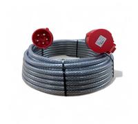 3 Phase 32A 5 Pin 415V Extension Lead 30m IP44 Red IEC 60309 3P+N+E SY Heavy Duty Armoured Cable PAT Tested 30 Metre