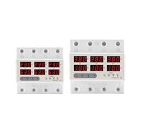 3 Phase 380V Adjustable Over Under Voltage Current Limit Protection Monitor Relays Protector Voltmeter Ammeter Phase Sequence(63A without N 380V)