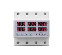 3 Phase 3P+N Din rail Voltmeter Ammeter adjustable Over and Under Voltage current limit protection Monitor Relays Protector CZAOINCU(63A With N 3X220V)