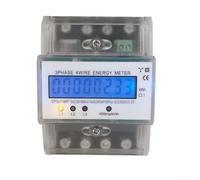 3-Phase 4-Wire Electricity Energy Meter 230V/400V 5-80A LCD Digital Power Meter for DIN Rail Installation, Compatible with Industrial &