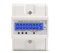 3 Phase 4 Wire Electronic Watt Power Consumption Energy Meter Wattmeter kWh 5-80A 380V AC 50Hz LCD Backlight Display 1Pcs(White shell)