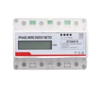 3 Phase 4 Wire Energy Meter KWH Monitor LCD Display 35mm Rail Mount Electricity Meter for Industrial Commercial Use Flame Retardant PC Material 126x91x78mm