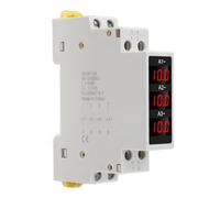 3 Phase Ammeter DIN Rail Current Meter Mini Modular Ammeter Gauge Indicator LED Digital Display Detector AC80-500V 1-100A