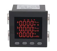 3 Phase Digital Ammeter Intelligent Multi Function Energy Power Meter Tester AC220V with Alarm Function for Substation Automation Smart Buildings Industrial Power Management ABS