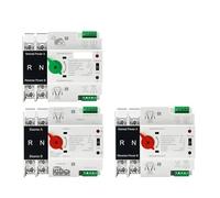 3 Phase Din Rail ATS Dual Power Automatic Transfer Switch Electrical Selector Switches Uninterrupted Power 4P 100A AC 380V 110V NWPNLXEA(2P 220V,City Grid-City Grid)