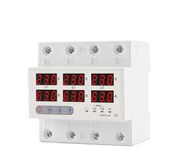 3 Phase Din rail Voltmeter Ammeter adjustable Over and Under Voltage current limit protection Monitor Relays Protector(100A without N 380V)