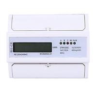 3 Phase Electric Meter, KWh Meter DIN Rail Digital Electricity Meter with LCD Display, 3 Phase Energy Monitor Energy Consumption Meter 230/400V 5-100A
