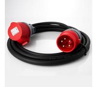 3 Phase Extension Lead 16A 5 Pin 5 Metre 415V IP44 H07RN-F Rubber Heavy Duty Cable - PAT Tested