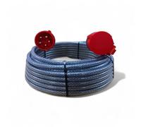 3 Phase Extension Lead 32A 5 Pin 50m - 6mm² SY Steel Armoured Heavy Duty Cable - 415V IEC 60309 3P+N+E - IP44 Industrial Higher Protection - PAT Tested (50 METRE)