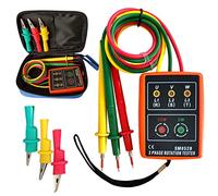 3 Phase Sequence Tester,Phase Rotation Meter Checker 20Hz-400Hz,Phase Indicator Order Detector,Phase sequencer 60V to 600V AC with LED and Buzzer SM852B