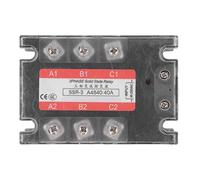 3 Phase Solid State Relay 40A AC to AC SSR, Transparent Cover, LED Indicator, 90 - Input, 24-480V Output - Industrial Grade, Low Input Current, Heavy Duty Control