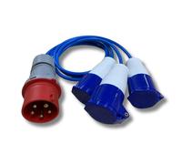 3 Phase Splitter Converter 32A 5 Pin 415V To 3 x 16A 3 Pin 230V Sockets 5-3 Pin Adaptor - Arctic Grade Flexible Cable (2 Metre)
