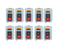 3 Phase Switch Single Button, Motor Start Press Button 2 Position Control Station, 10Pcs 380V 15A - Durable Brass Contacts, High Safety Sealing, Ideal for Power Distribution