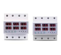 3 Phase Voltage Relay 3P+N Voltmeter Ammeter Over And Under Voltage Monitor Relays 1pcs(100A With N 3X220V)