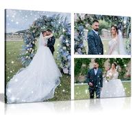 3 Photo Landscape Personalised Diamond Glitter Canvas Print - Sparkly Glittery Dust Finish - Handmade Heavyweight Canvas - Sizes 12x8" to 36x24" - Custom Photo Wall Art & Picture Gifts
