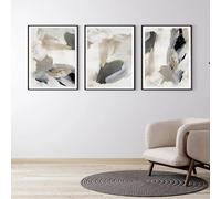 3 Pictures Set Abstract Neutral Art Prints Poster Modern Minimalist Black Beige Grey Nordic Canvas Painting Wall Picture Living Room Office Home Decor-40 * 50cm (Unframed)