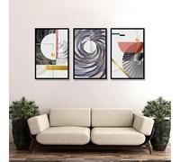 3 Pictures Set Canvas Wall art,Abstract Modular Wall Art Canvas Painting, Modern Geometric Figures Poster Print Picture Living Room Kitchen Bedroom Home Decoration-40*50cm/(16*20inch) No Frame