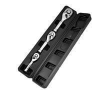 3-Piece 1/4" 3/8" 1/2" Ratchet Wrench Set with 72-Tooth Quick Socket for Compact Spaces, Chrome Vanadium Steel Short Handle Tool for Automotive and Home Repair