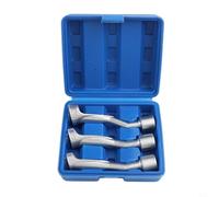 3-Piece /2-Inch Drive Injector Line Socket Wrench Set, Open End Design for Injection Lines, For CR-MO Steel Automotive Repair Tools with 14mm 17mm 19mm(Blue Box)