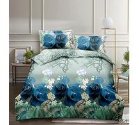 3 Piece 3D Design Duvet Cover Set Microfiber Printed Design Quilt Cover Complete Bedding Set With Extra Fitted Sheet & Pillow Cases (3D Printed 351, Single)