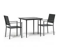 Garden Dining Set Outdoor Lounge Set Table Chair Poly Rattan and Steel vidaXL