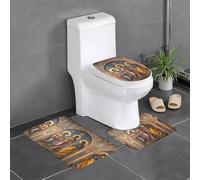 3 Piece a Divine Frescoes Bathroom Rugs Set, Non-Slip Water Absorbent, Thick Comfortable for Home, Spa, and Hotel