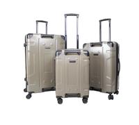 3-Piece ABS Hard Shell Luggage Set, 20", 24" and 28" Suitcases with TSA Locks, Lightweight Expandable Travel Cases with 360° Spinner Wheels - Bronze