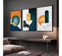 3 Piece Abstract Art HD Printed Posters And Prints on Canvas Living Room Office Wall Art Print Modern Artwork Home Decor (Black Framed,70x105cmx3pcs,marble texture)