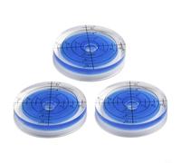 3-Piece Acrylic Bubble Level Set, 32 mm x 7 mm (1.26" x 0.28") Level with Blue Liquid & -Machined Internal Radius for Professional