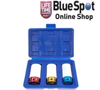 3 PIECE ALLOY WHEEL NUT IMPACT SOCKETS 1/2" DRIVE 17,19 & 22mm, BLUE SPOT 01545