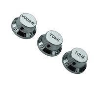 3 Piece Aluminum Alloy Electric Guitar 1V2T Set With Volume Buttons Potentiometers And Knobs Guitar Knobs For Adult Beginners(3 CR)