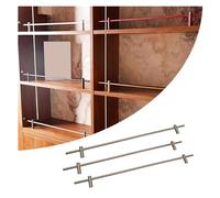 3-Piece Anti-Tipping Metal Gallery Rails for Display Rack, Kitchen Wine Storage Cabinet Shelf Fence, Multi-Functional Bookcase Ledge Rail Set(C,39in/99cm)