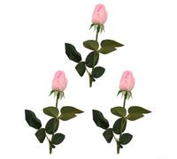 3 Piece Artificial Rose Bouquet Designed for Realistic Appearance and Seamless Integration into Existing Home Decor Schemes (Deep powder)