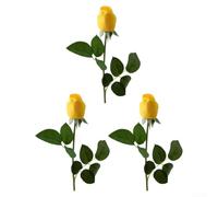 3 Piece Artificial Rose Bouquet Designed for Realistic Appearance and Seamless Integration into Existing Home Decor Schemes (Yellow)