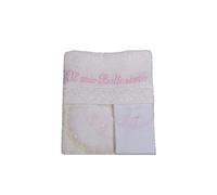 3 Piece Baby Christening Set - My Baptism Embroidered Towel, Bibs and Sheets - White Baptismal Layette with Lace - Birth Gift Idea