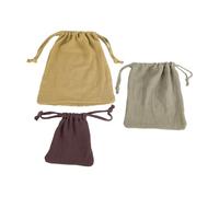 3 Piece Baby Essential Organizers Set Soft Textured Drawstring Bags Crepe Storage Pouches for Diapers Toy & Daily Use Multi Purpose Nursery Storage Solution