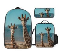 3 Piece Backpack for Women Men Lightweight Causal Daypack Shoulder Bag Set with Insulated Lunch Bag And Pencil Case Organizers On The Prairie, Style, One Size
